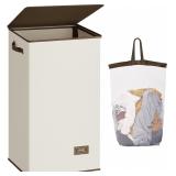 $55 Collapsible Laundry Basket with Lid White