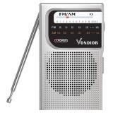 NEW $30 AM/FM Pocket Radio, Portable, (BLK)