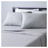 $53-- 4Pcs Bed Sheet Set - Queen, Light Gray