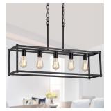 $150---5-Lights Black Farmhouse Chandelier