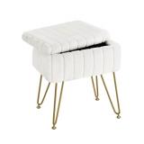 NEW $80 Vanity Stool Chair Faux Fur