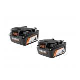 NEW $118 RIDGID 18V 4.0 Ah Lithium-Ion Battery 2PK