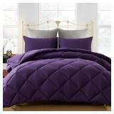 $70 King Comforter Set 3 Pieces Set Purple