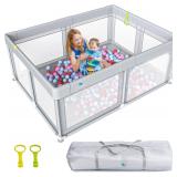 $89 Baby Playpen,71"x59" GRAY