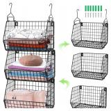 $40-- 3 Pack Stackable Wire Storage Baskets