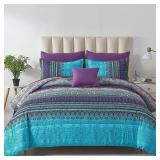 $90 Comforter Set King Size 8 Piece(Aqua)