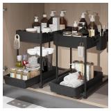 $40-- 2 Pack Under Sink Organizer BLACK