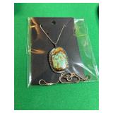 H28 Turquoise and Silver Pendant