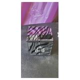 #1476 mirrored mini box zebra