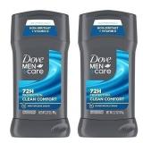 2pk DOVE Men Deodorant Stick Clean Comfort, 2.7oz