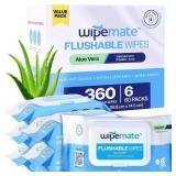 Flushable Aloe Wipes, 720ct