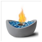 NEW $48 10" Tabletop Fire Pit with Glass Stones