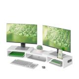 $40 White Dual Monitor Stand Riser