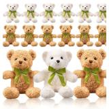 $57 Stuffed Bear Plush Toy-White and Brown-15pck