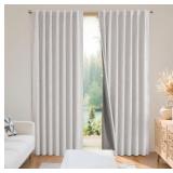 $60 (52"x84") 2-Panels Natural Linen Curtains