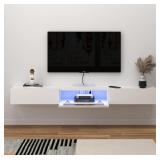 NEW $330 (79") Floating TV Stand with LED Lights