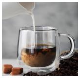 1-Pcs (24oz) Double Glass Coffee Mug