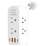 NEW Outlet Extender w/Rotating Plug 6 Outlet 4 USB