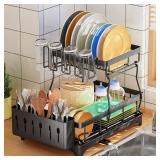 NEW $36 (30x41.9x33.5cm) 2-Tier Dish Drying Rack