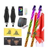 NEW $170 2-Pcs 5FT Whip Lights with Spring Base