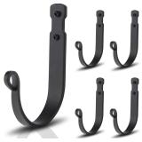 NEW 5PK Wrought Iron HD Wall Mounted Hooks