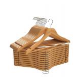 NEW $43 Pack of 20 Non-Slip Premium Wooden Hangers