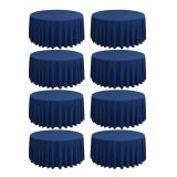 $120 (130") 10-Pack Round Tablecloth Navy Blue