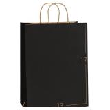 $36 (13x7x17") Black Gift Bags 50Pcs with Handles