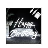 $50 Happy Birthday Neon Sign Battery Operated
