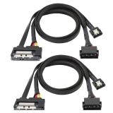 NEW 2PK 2-in-1 Extension Cable for Hard Drive(19")