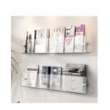 NEW $48 60cm 2Pc Acrylic Magazine File Holder Wall