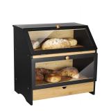 $67 Large Bamboo Two-layer Bread Box With Drawer