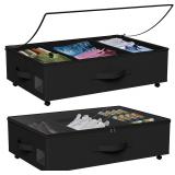 $2 PK  Under Bed Storage with Wheels 24"x16"x7"x6"