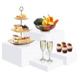 USED $47 (4 Pcs) Acrylic Buffet Risers White