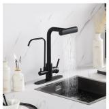 NEW $130 3-in-1 Matte Black Kitchen Faucet