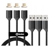NEW 3PK 5FT USB2.0 Fast Charging Magnetic Cable