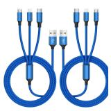 NEW 2PK 4FT 3-in-1 Universal Multi Charging Cable