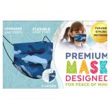 Vivanaturals Kids Disposable Mask-50-Blue Camo