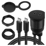 NEW Dual USB Threaded Flush Mount Waterproof Cable