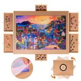 $70 1500 Piece Rotating Wooden puzzle Board