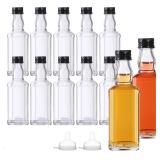 NEW 12PK 100ml Mini Glass Liquor Bottles w/Lids