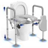 NEW $106 T1 Raised Toilet Seat with Foam Handles