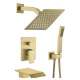 $212 Brushed Nickel Bathtub Shower Faucet Set