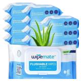 Wipemate Aloe Vera Flushable Butt Wipes,(720ct)
