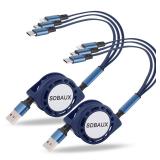 NEW 2PK Multi USB 3-In-1 Type C Charging Cords