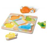 USED Melissa & Doug Wooden Touch and Feel Puzzle