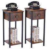 $90 DYHOME Nightstand Set of 2 (Brown)