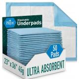 NEW $32 50PK Disposable Under Pads-Ultra-Absorbent