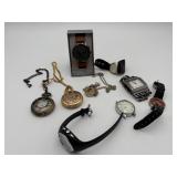 Watches & Pocket Watches Lot (9pcs, Untested)