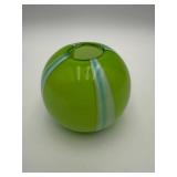 Zocalo Art Glass Round Vase 3.5' (Green)